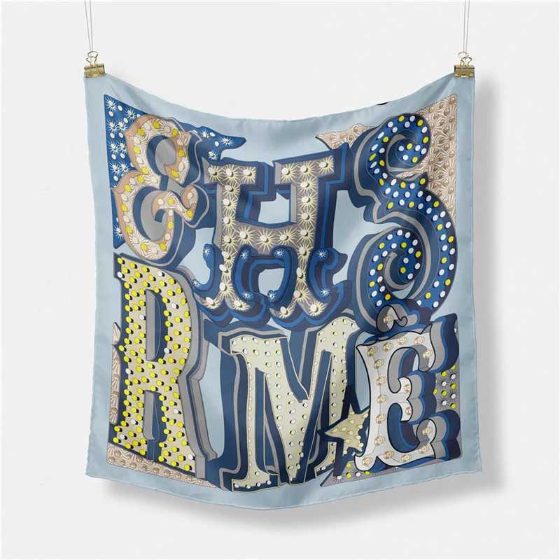 Twill Silk Scarf Wan tters Painting Square Scarves Wraps Bandana Small Hijab Silk Foards Tie band Neckerchi 53CMW251027