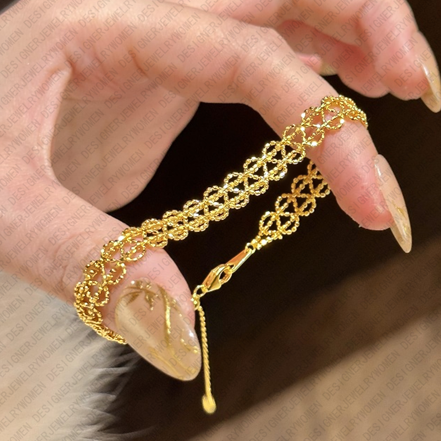 Designer Bracelet for Women French Style Bracelets Layered Bangle lace Bangles Charm Luxury Jewlery Designer for Women Elegant Chic Gift Free shipping