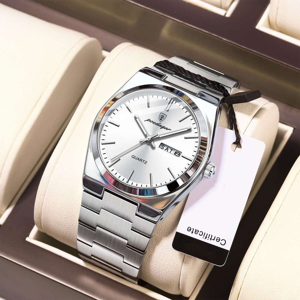 Swiss brand new ultra-thin men's waterproof luminous quartz watch live broadcast
