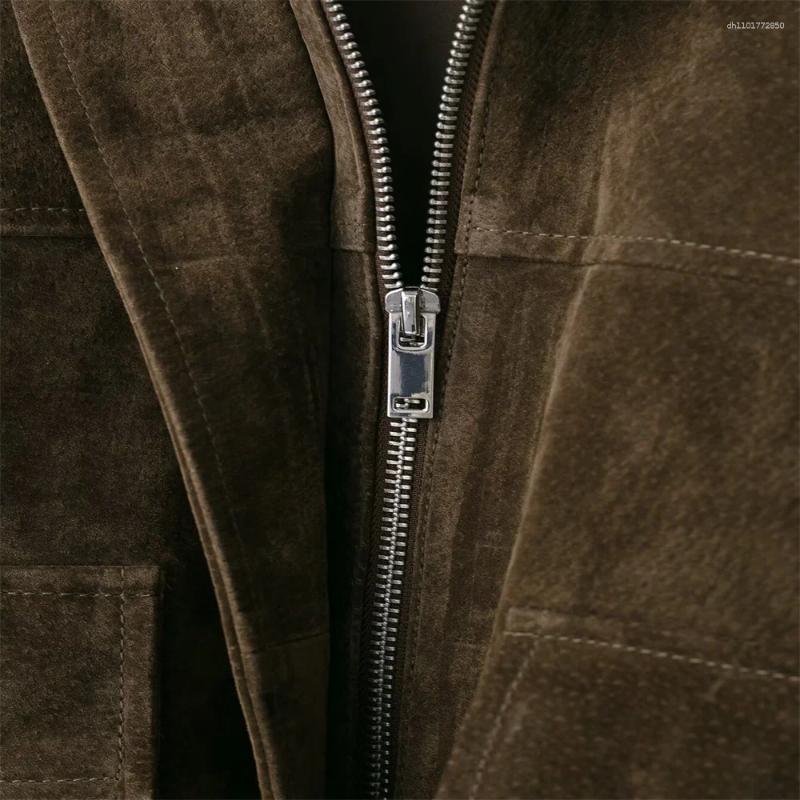 Women's Jackets Autumn Clothing European And American Lapel Long Sleeved Suede Anti Leather Pilot Jacket