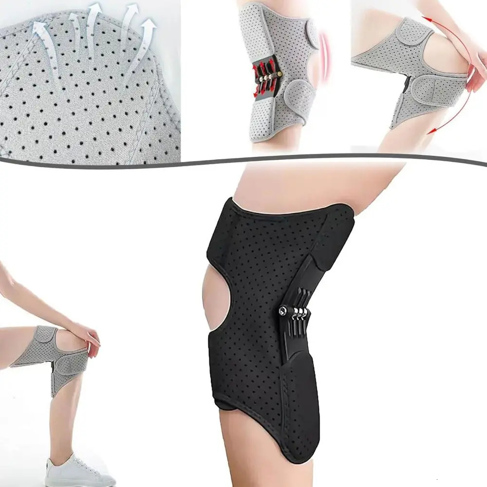 with Powerful Rebound Springs Knee Assistive Device Breathable NonSlip Knee Booster Adjustable Spring Stabilizer 251023