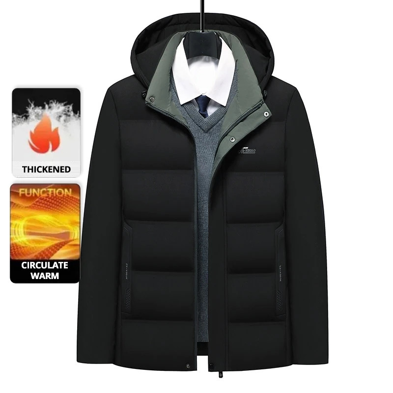 Top Grade Thicken Fashion Outerwear Winter Warm Hooded Business Parka Coat Mens est Jacket Windbreaker 251015