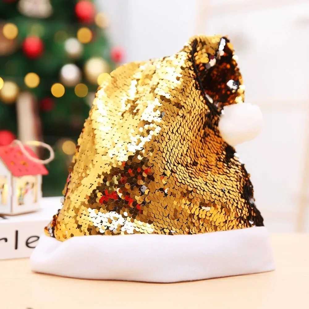 Festival Party Supplies Sequined Santa Hat Comfortable Soft Versatile Colorchanging Caps Colorchanging Christmas HatW251027