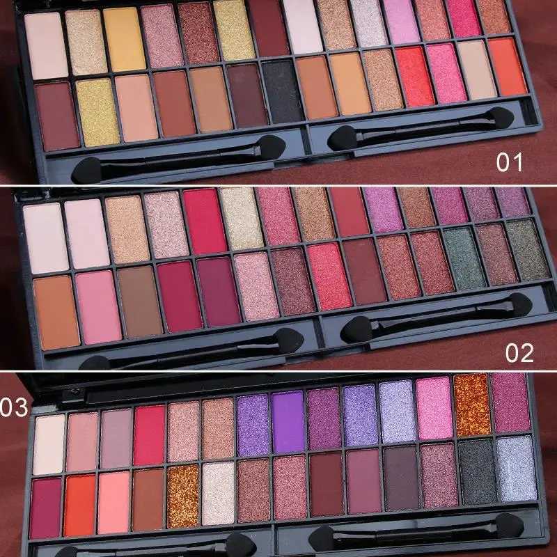 Matte Shimmer Eyeshadow Palette 28 Colors Waterproof Long Lasting Professional Makeup Kit With Dual Ended BrushXJ251027