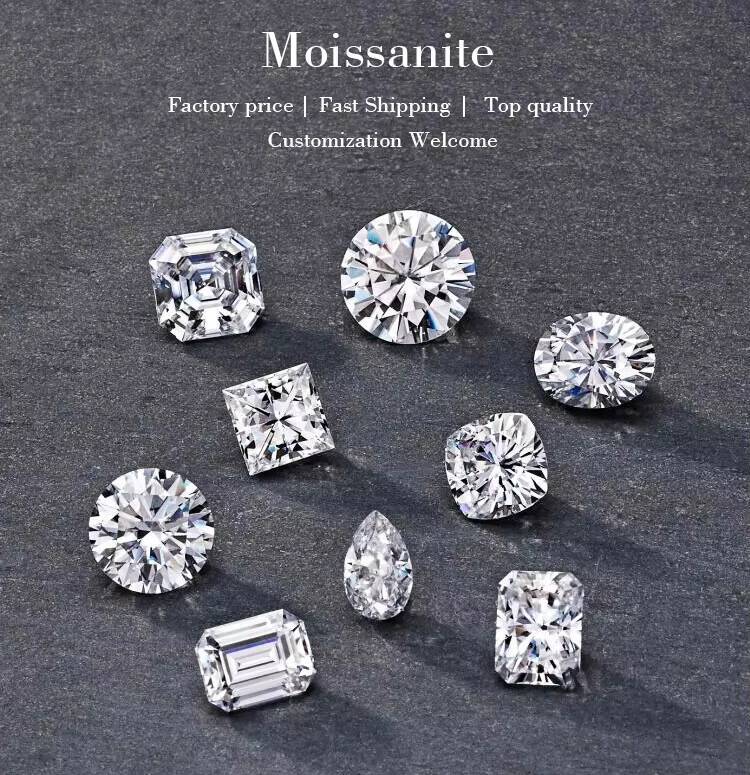 Luster Jewelry S925 Sterling Silver 3mm FL GRA Moissanite Diamond Jewellery Engagement Wedding Band Eternity Rings