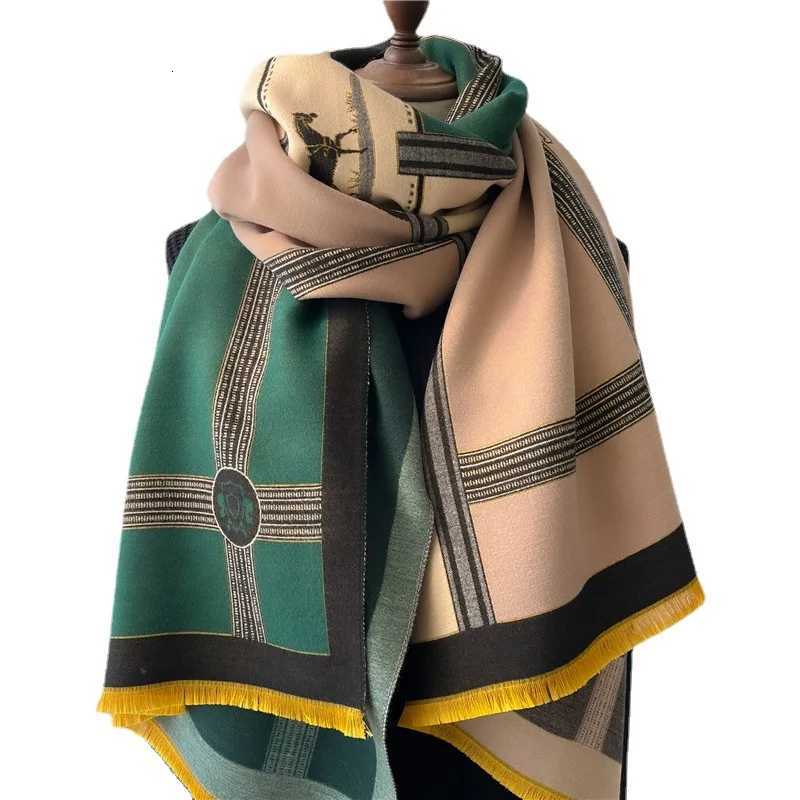 Luxury Winter Cashmere Scarf Wen Print Design Warm Pashmina Blanket Poncho Scarves Fa Carriage Shawl Thick Foard BufandaW251027