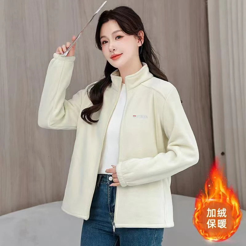 Plus Size Middleaged Elderly Womens Clothing Autumn Winter Thickened Fleece Cardigan Sweater Top Coat Casual Large Flee 251027