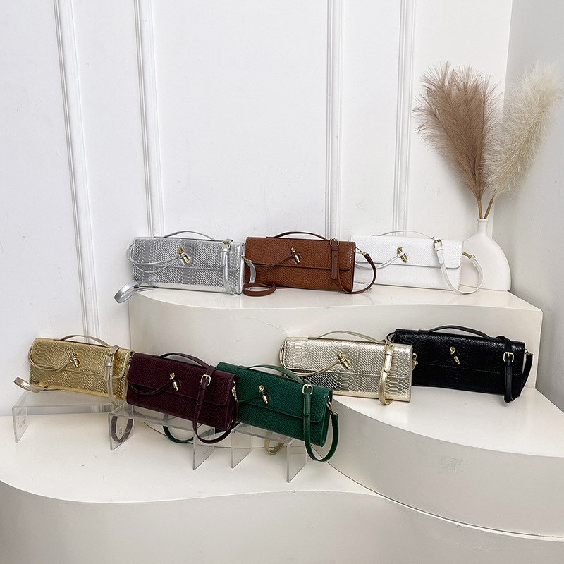 Free shipping designer bag New Fashion Crocodile Pattern Clutch Organ Bag Evening Bag Single Shoulder Crossbody Bag