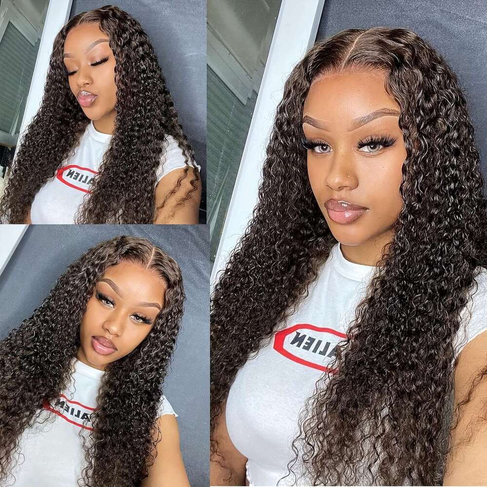 150% Density Deep Wave Human Front Wig 4X1 Lace Closure - Natural Color Voluminous Curly For, Elegant Style For Everyday & Special Ocns, Versatile Hai