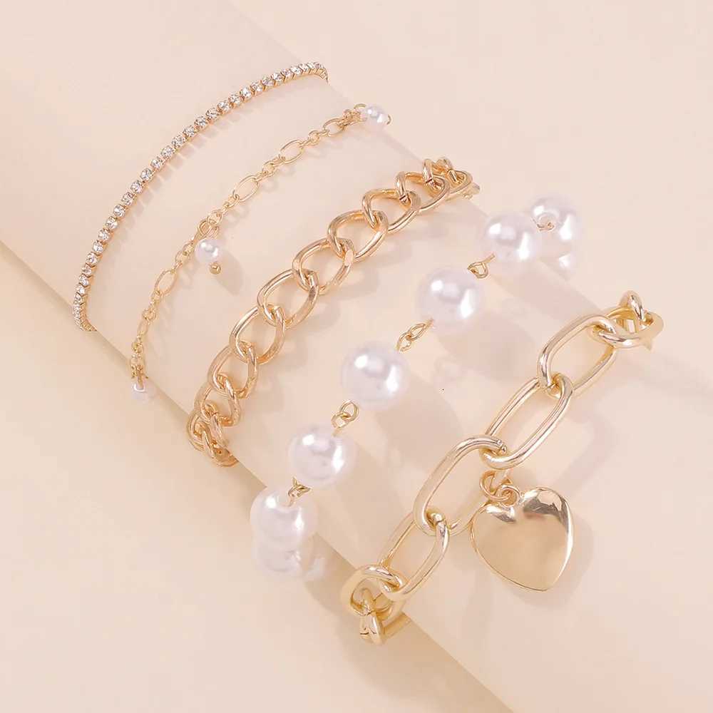 Boho Fashion Bracets For Wen New Vintage Geetric Pearl Human Coin Pendant Gold Color Jewelry Gift For Fa B029W251027