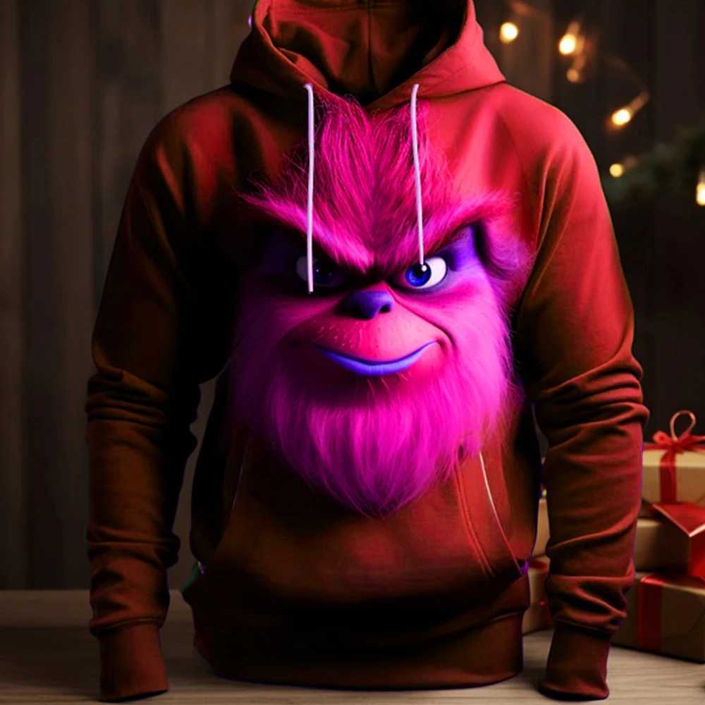 Funny 3D Print Mens Hoodies Christmas Style Sweatshirts Fashion Loose Hooded Pullover Tops Autumn Winter Casual Xmas Clothing W251027