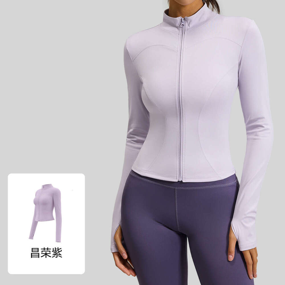 Juyitang Stand Collar Jacket Running Cycling Sports Slimming Stretch Fitness Yoga Top For Women