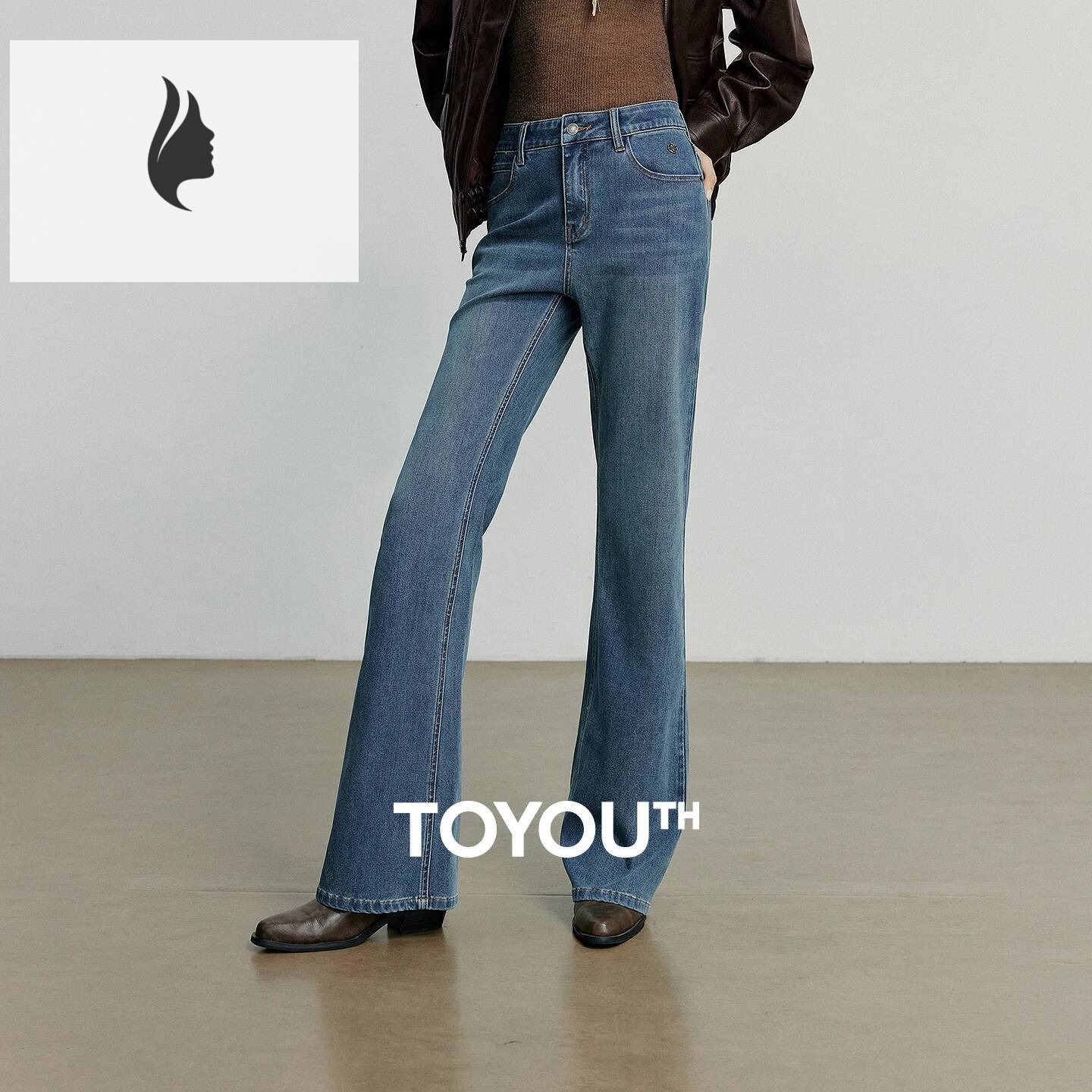 winter jacket women TOYOUTH Women Jeans Autumn NewAsymmetric Slim-Fit Slimming Stretch Bootcut Pants