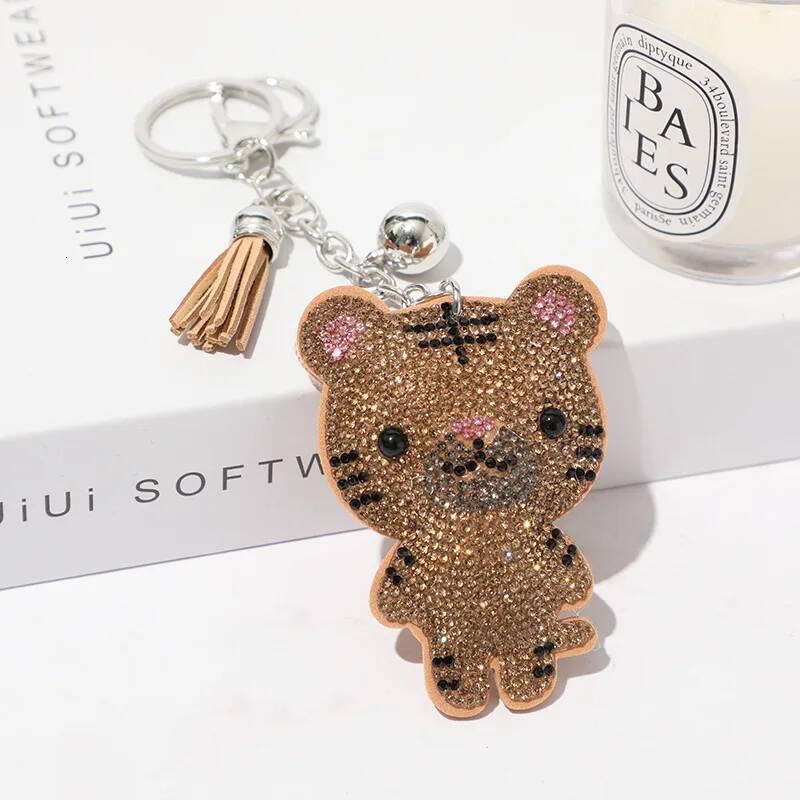 Adorable Rhinestone - decorated Tiger Key Accessories, Trendy Choice
