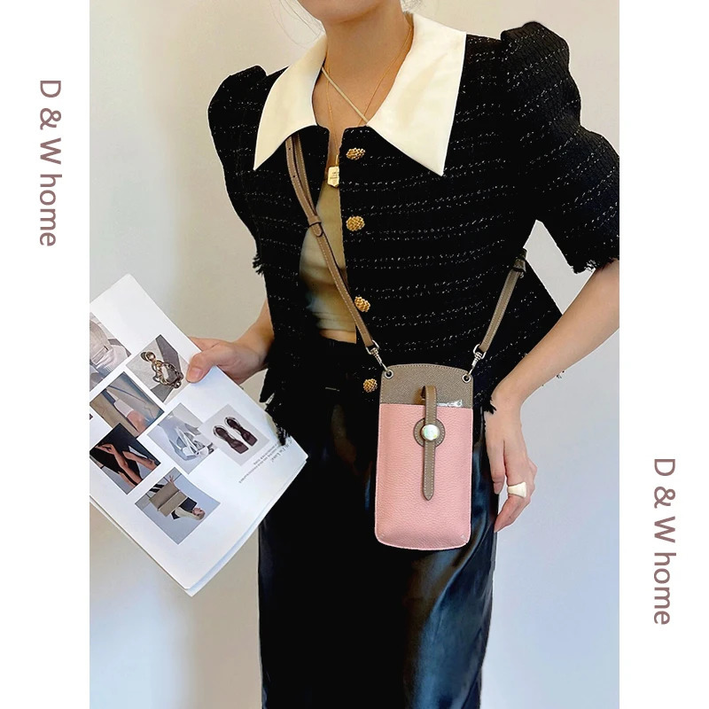 Genuine Leather Phone Crossbody Bag For Women Fashion Slim Mini Purses And Handbags Mobile Shoulder Wallet Messenger Bags 251027