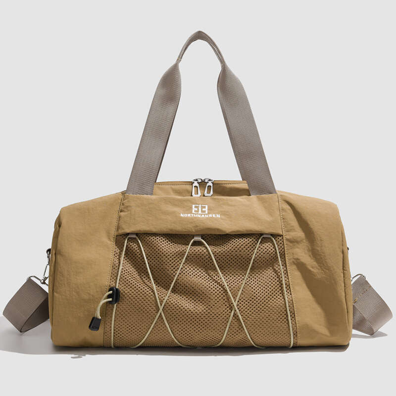 Designer's niche nylon luggage bag - mesh fabric design, multifunctional shoulder straps, ideal choice for gym and travel