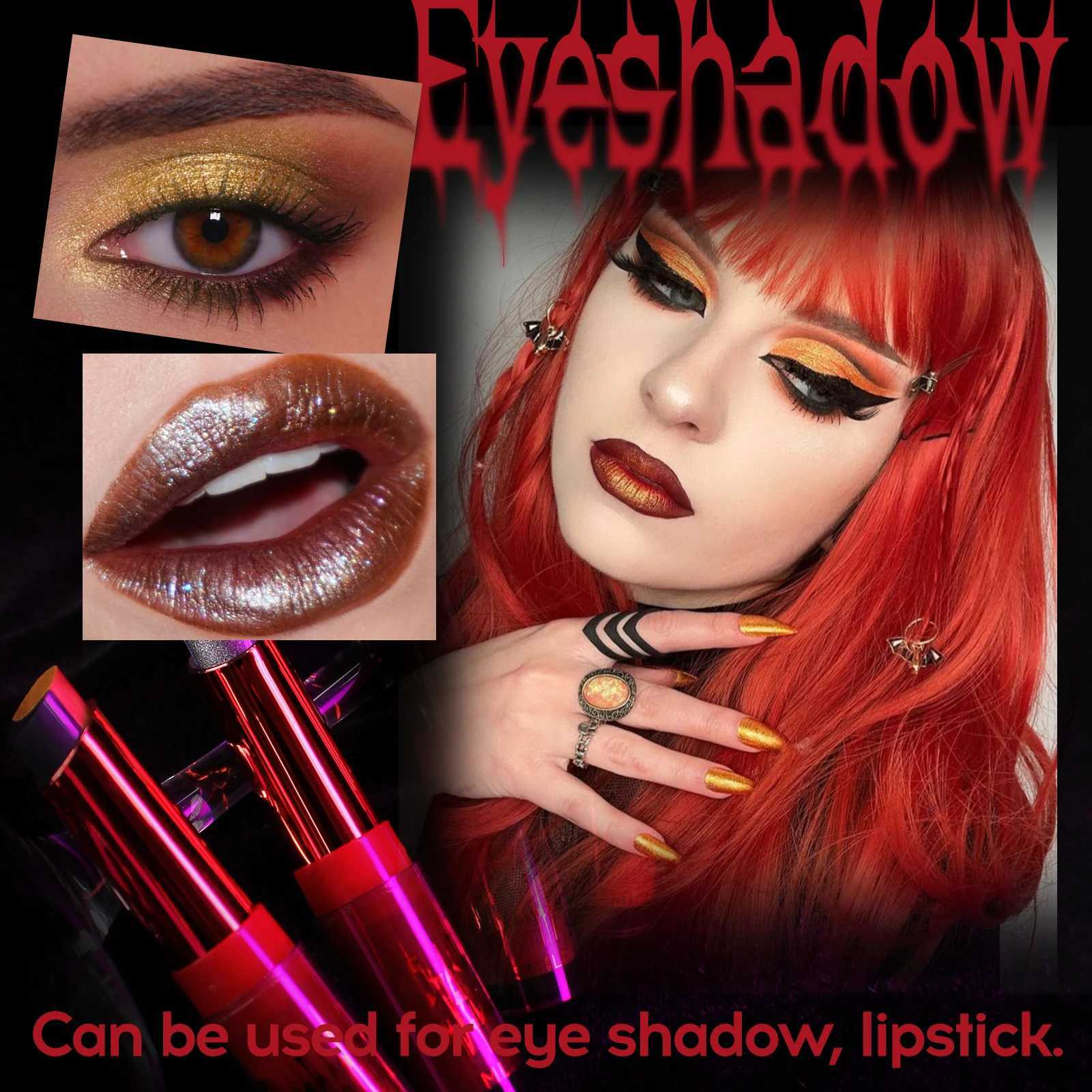 Glitter Metallic Matte Lipstick2 In Two Tone Waterproof EyeshadowSparkling High Pigment Longlasting Smudgeproof NonStick Cup W251027