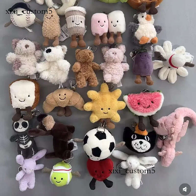 Jelly Cat Cotton Candy Cute Soft Two Tone Keychain Bag Plush Accessories Doll Car Pendant Peanuts Jellycat keychain Christmas Gifts new