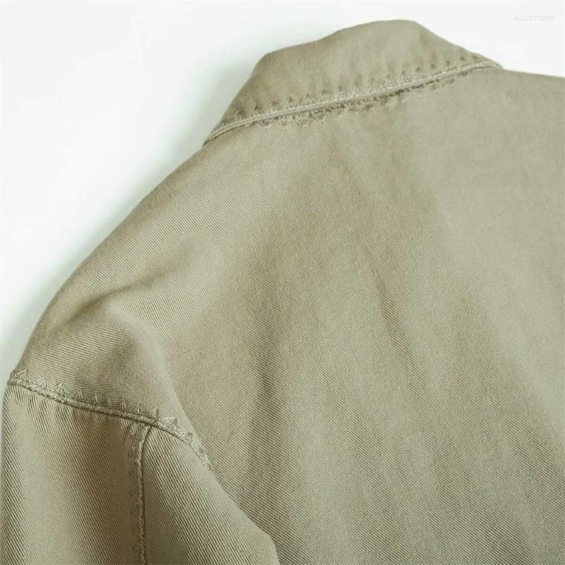 Women's Jackets Autumn Collection European And American Style Retro Premium Denim Collar Long Sleeve Embroidered Top Coat