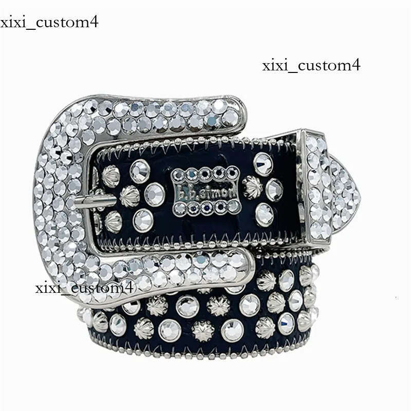 Bb Simon Men's and Women's Dia Punk Hip Hop Retro Shining Belt Pants Jeans