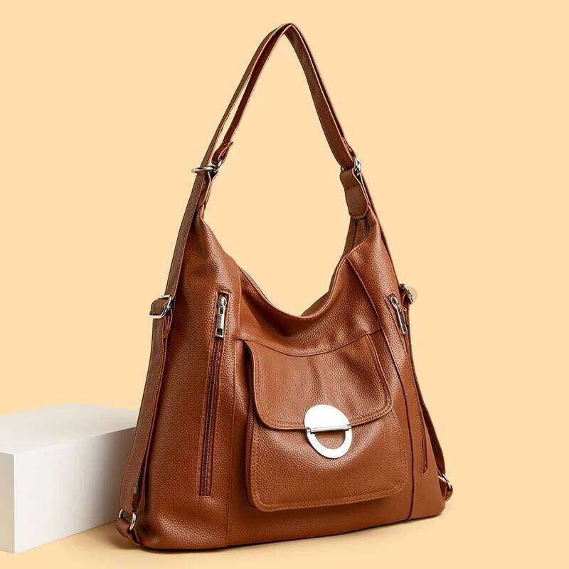 2025 Multifunction Female Casual Shoulder Bags Women High Capacity Soft Leather Backpack For Girls Rucksack Mochila