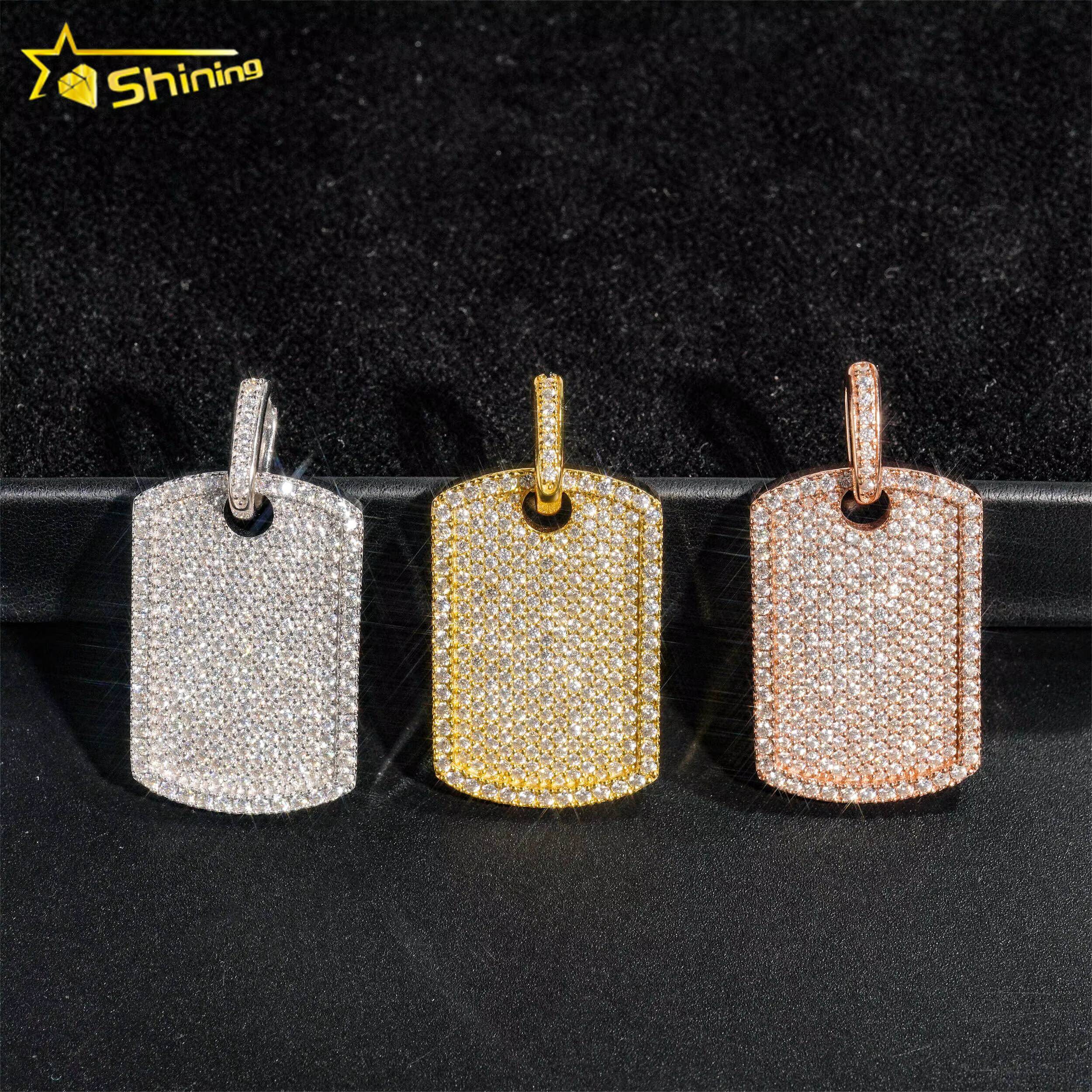 Iced Out Fine Jewelry 925 Sterling Silver Custom Hip Hop Luxury Gold Plated Vvs Moissanite Pendant