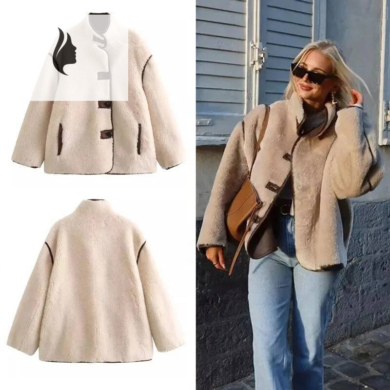 winter jacket women Women Faux Bomber Winter Fur Teddy Jacket Woman Fashion Cropped Jackets Duffle Coat New In Outerwear