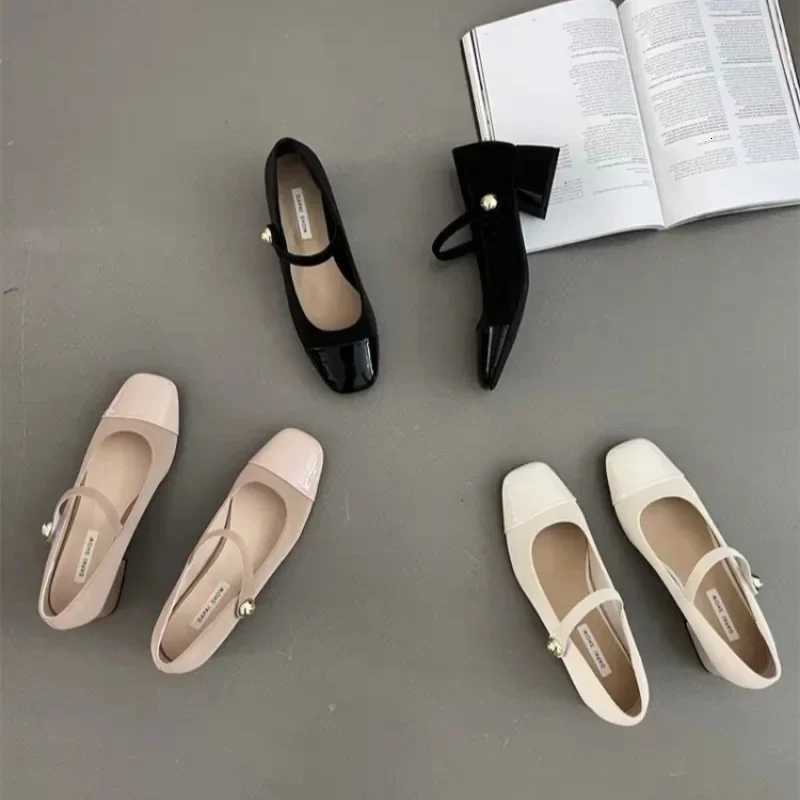 Antumn Square Toe Ballet Shoes Fi Chunky Heels Mary Jane Shoes Casaul Shallow Buckle Soft Sole Shoes Zapatos De MujerXJ251027