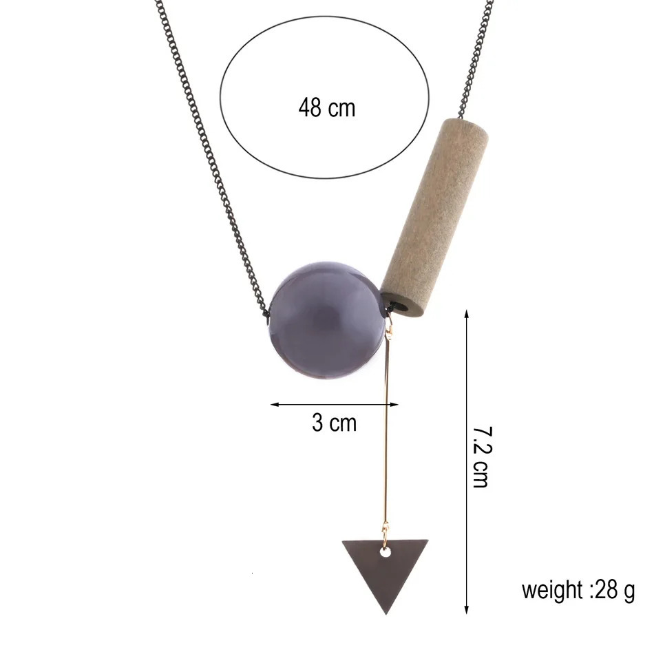 Vintage Geometric Wood Beads Pendants Necklaces for Women Simple Black Chain Necklace Fashion Jewelry for Gifts Party 251020