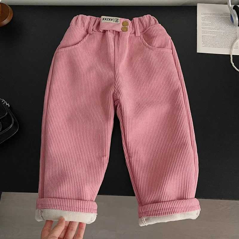Kids Warm Pants Boy Girls Autumn Winter Corduroy Thick Outer Wear Sports Trousers 19Y Children Clothes Casual High Waist PantsT251027