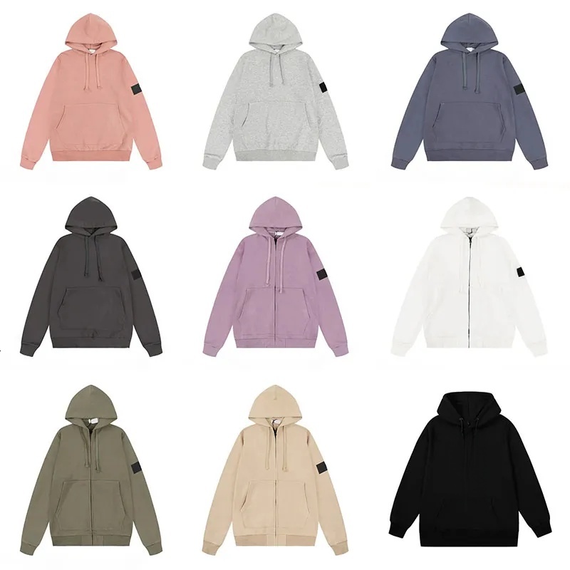 Free Shipping Designer Mens Hoodie Zip Up Stone Sweatshirt Womens Hoodies Designer Hoodie Jacket Tracksuit Men Polo Veste Coat Cross Badge Armband Correct Letter