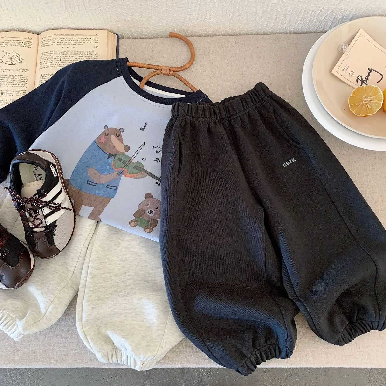 Baby Boys Pants Autumn New Simple Solid Letter Printed Kids Baby Boys Sport Pants Loose Casual Comfortable Pants For 18Y BoysT251027