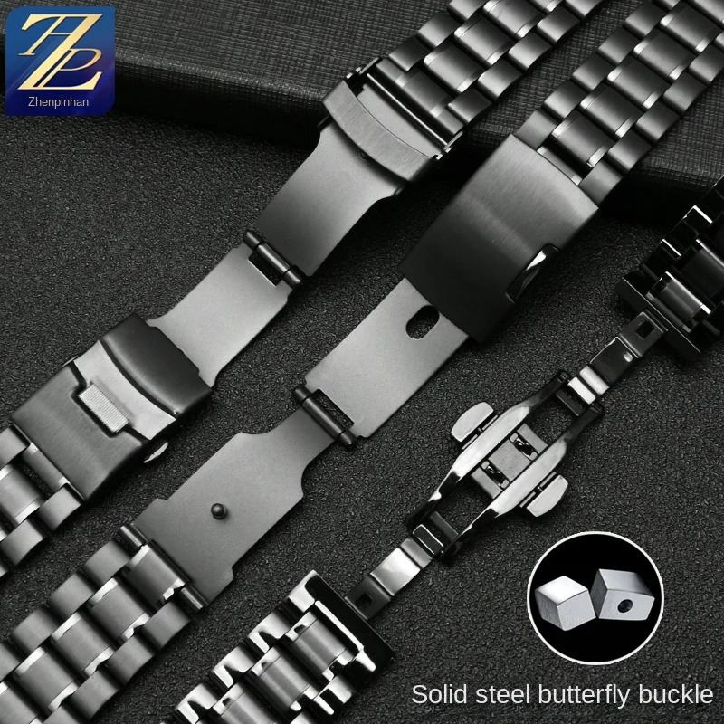 For Seiko Curved End Stainless Steel Strap Men 20mm 22mm High Quality Metal Watchband Watch Chain Bracelet 251027