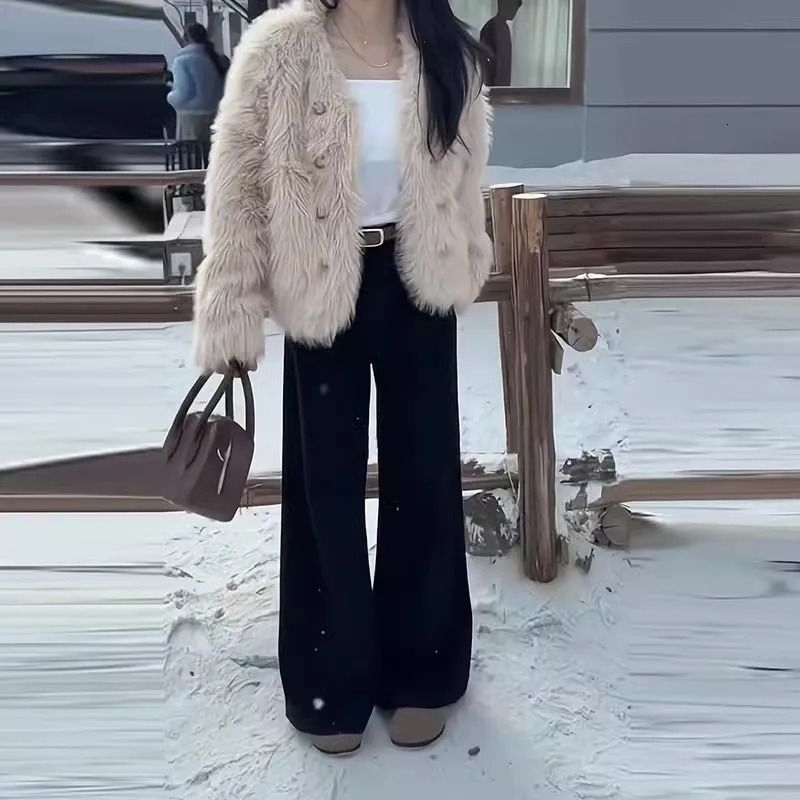 Casual Jeans Flare Pants High Waist Black Wide Leg Trousers Loose Fit Autumn Winter Style Straight Long for Women 251027