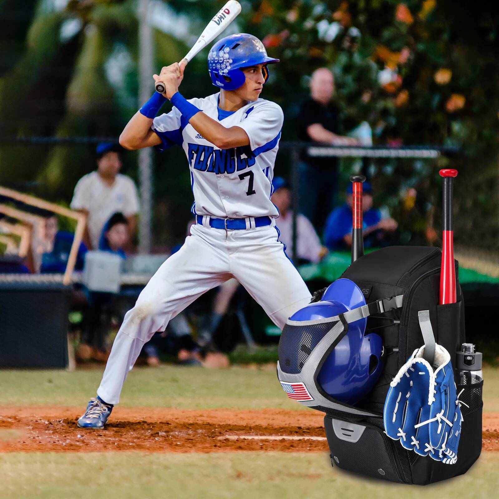 Equipment with Shoe Compartment Softball Bat Bag for Youth Large Capacity Sport Baseball Backpack