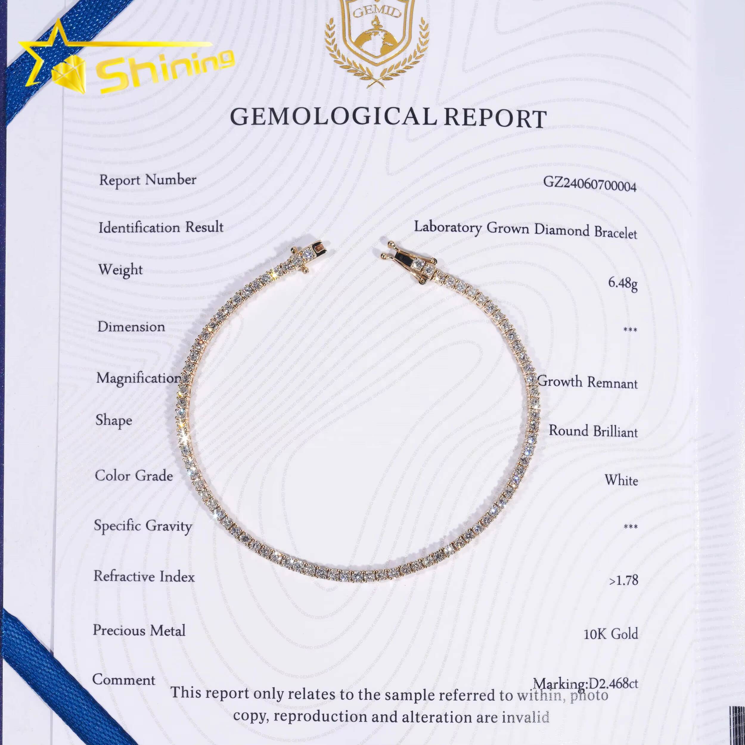 Customized Luxury Design Vintage Bracelets for Women Iced Out10K Soild Gold With Lab Grown Diamond Charm Tennis Bracelet