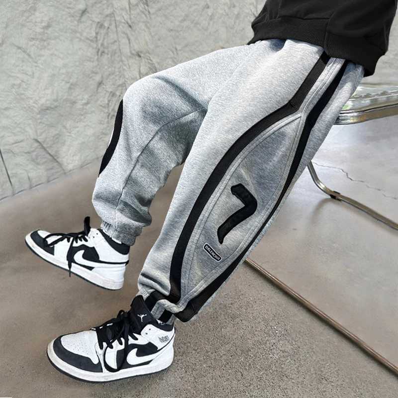 Children Casual Autumn Winter Warm Insulated Pants for Tween Boys Slim Fit Cotton Thermal Trousers Kids Thick Velvet SweatpantsT251027