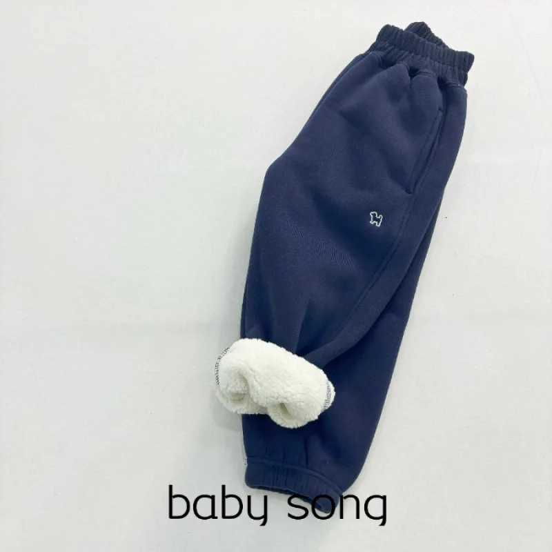 Winter Padded Pants Boys Girls Thicken Warm Sweatpants Trousers Autumn Children Fleece Lined Bottoms New Kids Cotton PantsT251027