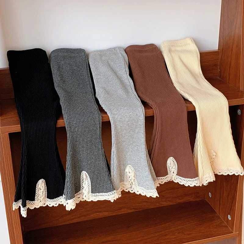 2025 Baby Pants Girls Solid Elasticity Leggings Cotton Trousers Kids Boot Cut Pants Toddler Girls Flares PantT251027