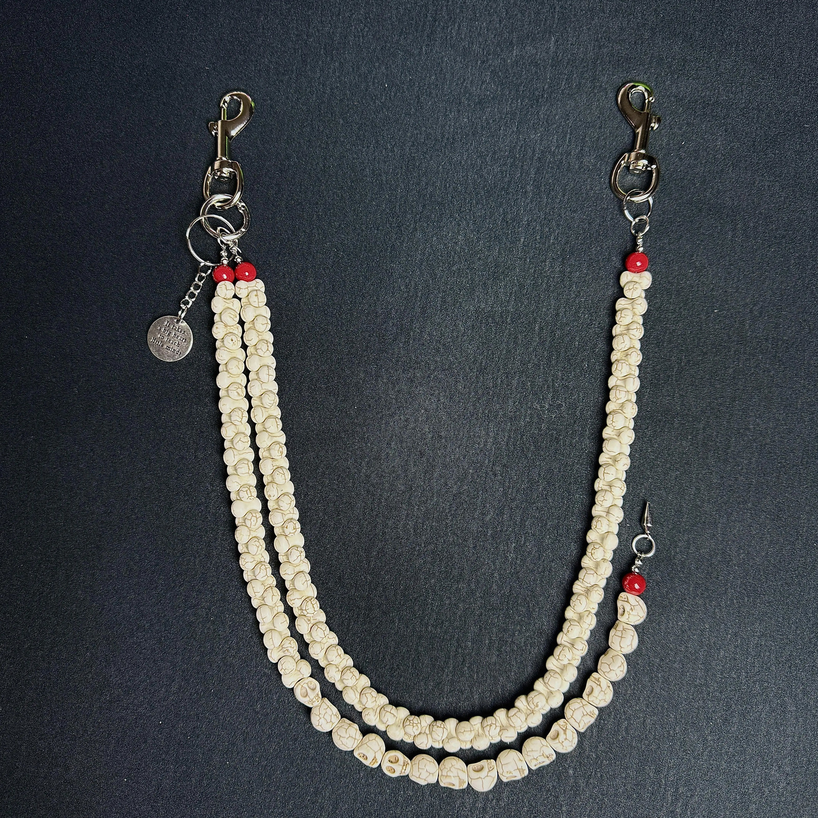 punk style white bone denim pants chain with multiple ways to wear skull and white bone fashionable wallet chain 251024