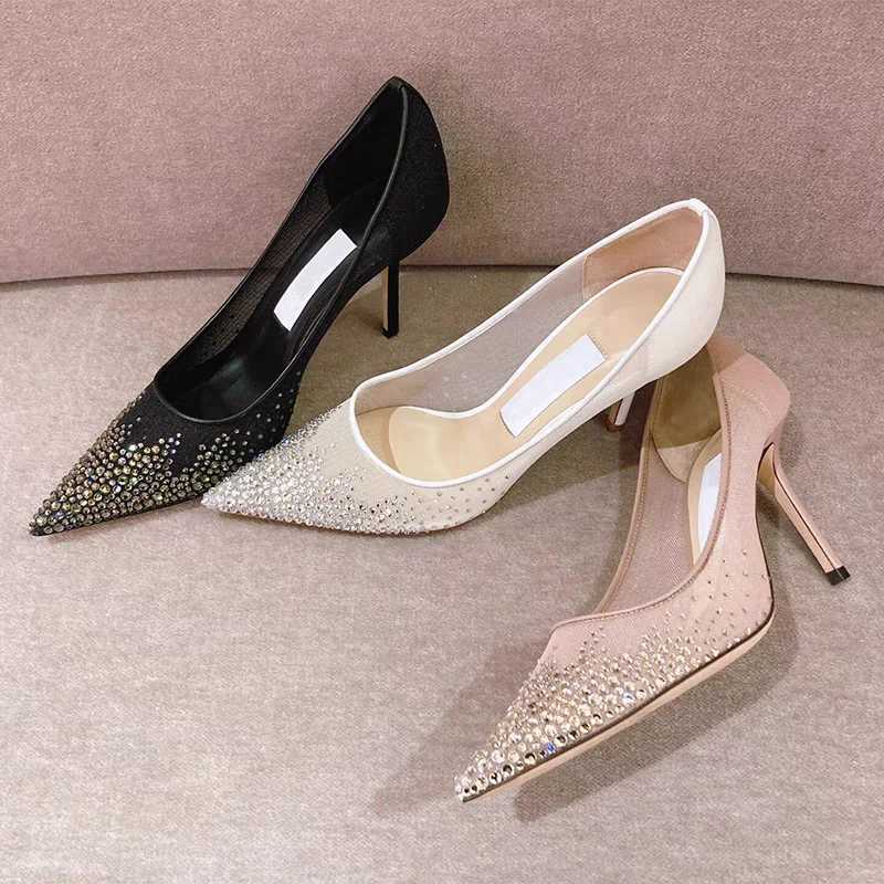 Spring and Autumn 2025 New Mesh Pointed Shallow Mouth Sexy Stiletto ShoesXJ251027