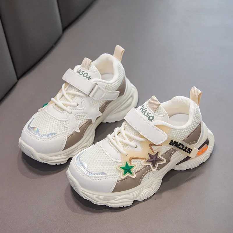 Students Running Shoes Thick Soft Sole Kids Sports Shoes Mesh Breathable 2024 New Fashion Boys Girls Sneakers with Stars Casual Z251027