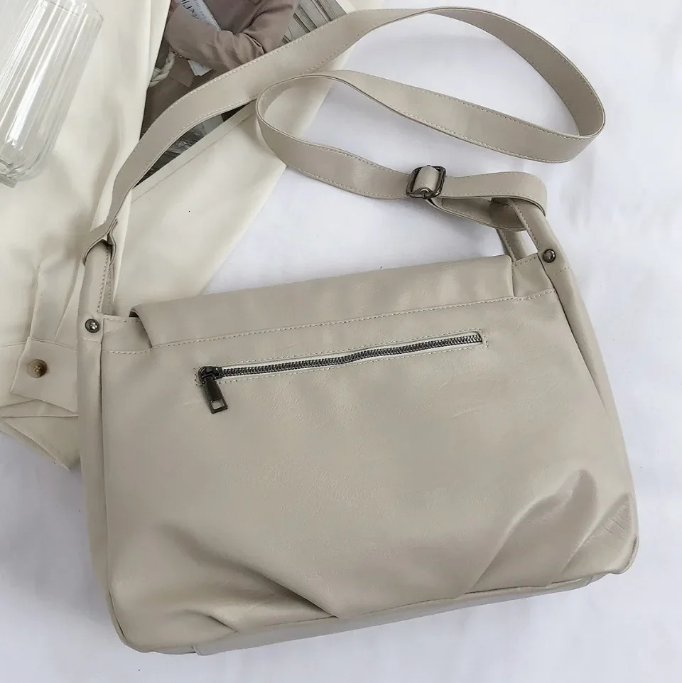 Burgundy Large Leather Bag Women er Solid Color Crossbody Bag Soft Casual Shoulder Bag Women Bolsa Purse 251027