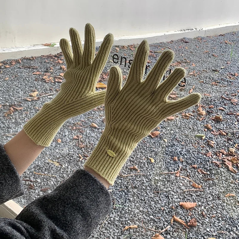 Korean Style Knitted Winter Gloves UltraWarm Soft Windproof Touchscreen Gloves for Women Casual Solid Color 251024