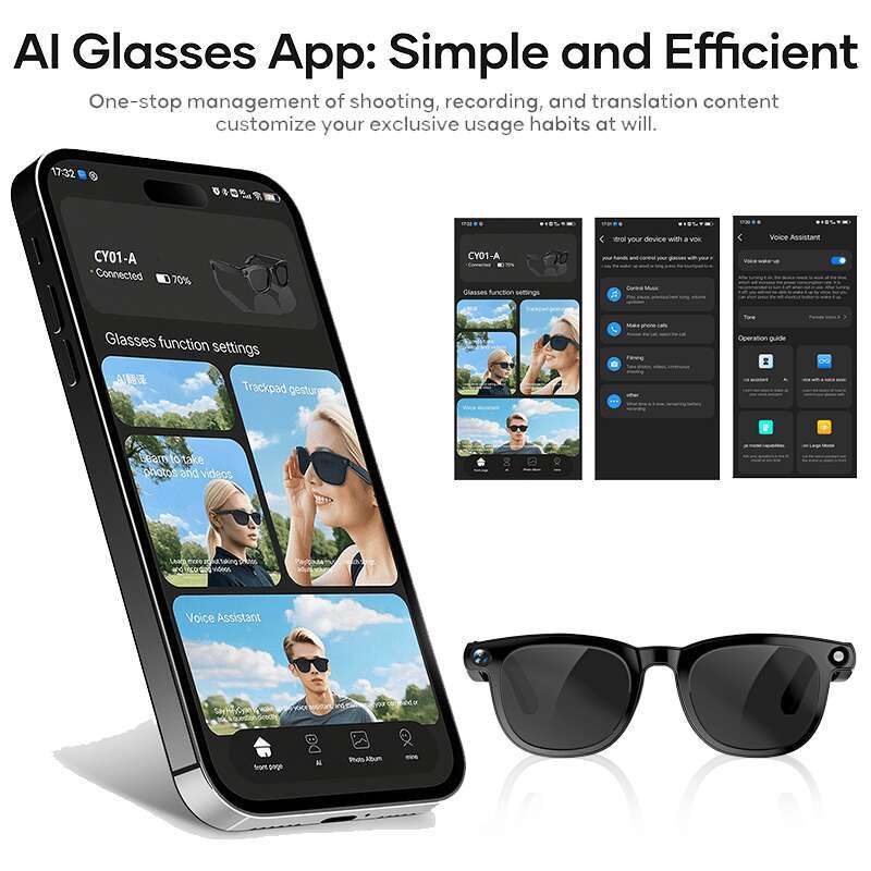 Youmeihalloween Gifts, New AI Voice Assistant Headphones, Video/Recording Translation, Wireless Call Suitable Both Men Women, 8Mp Ultra-Wide-Angle Cam