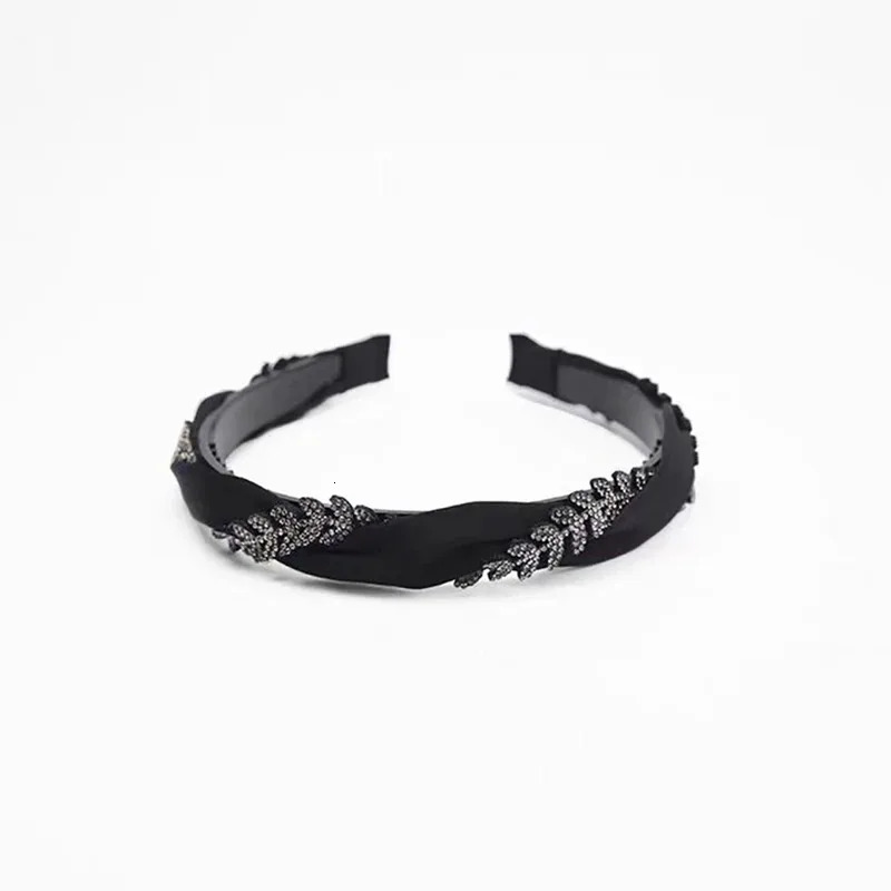 HighJSense Black Woven Style Hairband With Teeth Simple Hair Clip Outer Headband Hair Tie Temperament Hair Accessory 251023