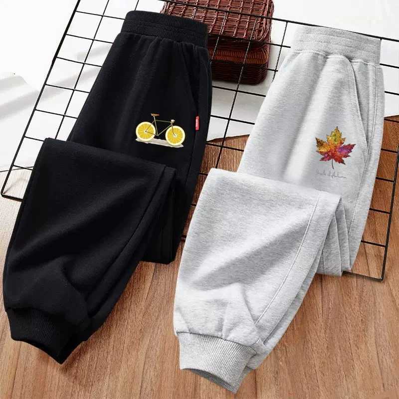 2024 Children Fruit Bicycle Trousers 313T Boys Girls Autumn Long Pant Jogging Sweatpants Cotton PantsT251027