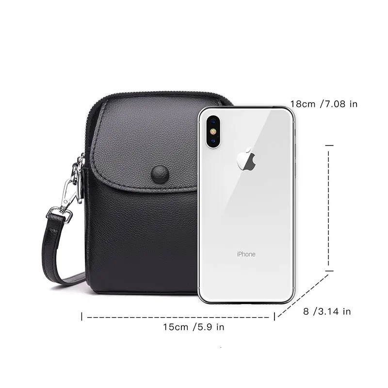 Women Bag Genuine Leather Phone Bag High Quality Shoulder Bag Female Crossbody Bag Shoulder Messenger Multi Layer Pockets 251027