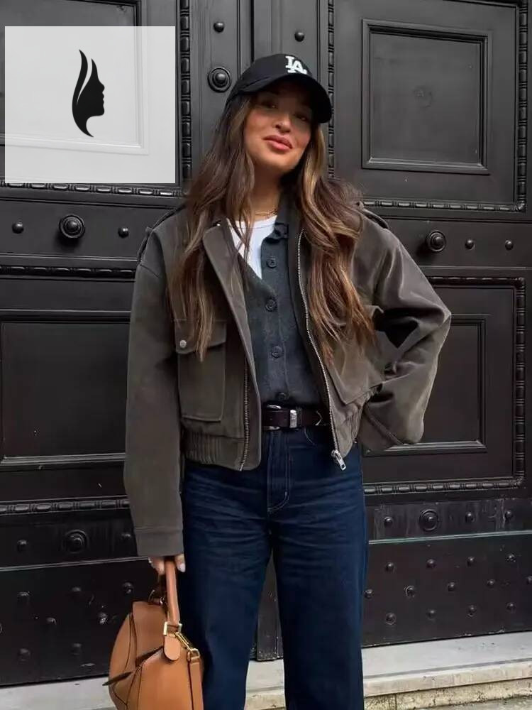 winter jacket women HH 2025 Autumn Female Suede Coat Long Sleeves Trendy Zipper With Pockets Causal Solid Lapel Jackets Women's Vintage Outerwear