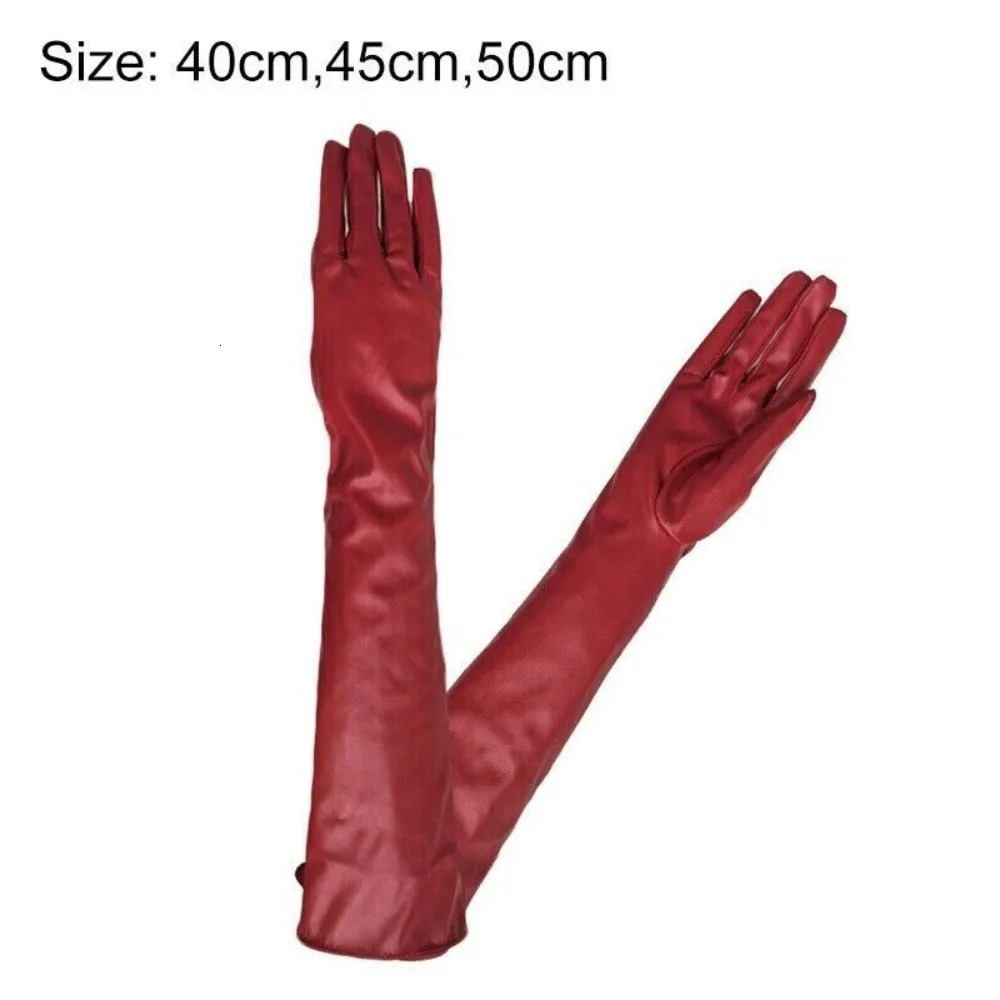 Fashion Women Long Elbow Gloves Evening Party Ladies Gloves Warm Winter Soft Leather Gloves 251021